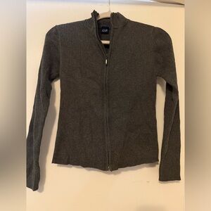 GAP Charcoal Ribbed Knit Jacket